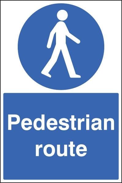 Pedestrian Route Floor Graphic Safety Sign | 400mm x 600mm | Polycarbonate
