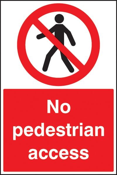 No Pedestrian Access Floor Graphic | 400mm x 600mm | Polycarbonate