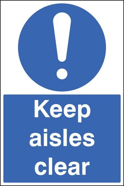 Keep Aisles Clear Floor Graphic Safety Sign | 400mm x 600mm | Polycarbonate
