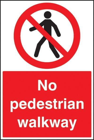 No Pedestrian Walkway Floor Graphic | 400mm x 600mm | Polycarbonate