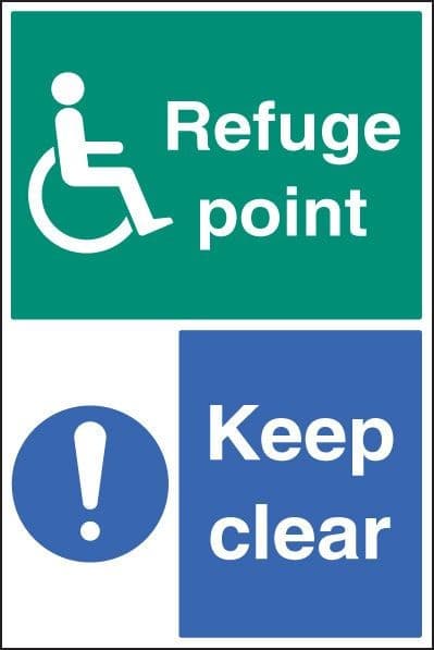 Refuge Point - Keep Clear Floor Graphic Safety Sign | 400mm x 600mm | Polycarbonate