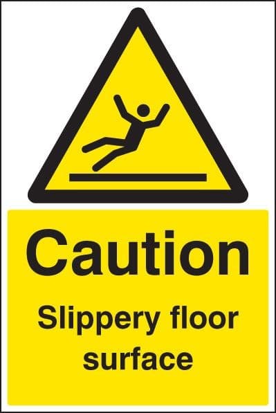 Caution Slippery Surface Floor Graphic | 400mm x 600mm | Polycarbonate