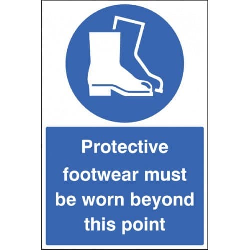 Protective Footwear Must Be Worn Beyond This Point Floor Graphic | 400mm x 600mm | Polycarbonate
