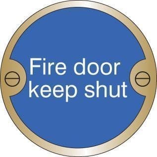 Fire Door Keep Shut Deluxe Signs - 76mm Diameter