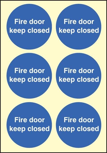 Fire Door Keep Closed - Sheet of 6 Labels
