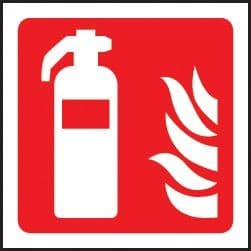 Fire Extinguisher Labels - Roll of 100 | 100mm x 100mm | Self Adhesive Vinyl