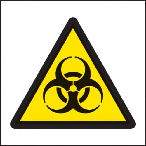 Biohazard Symbol - Roll of 100 Labels | 50mm x 50mm | Self Adhesive Vinyl
