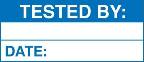 Tested By - Quality Control Labels (Roll of 100) | 50mm x 20mm | Self Adhesive