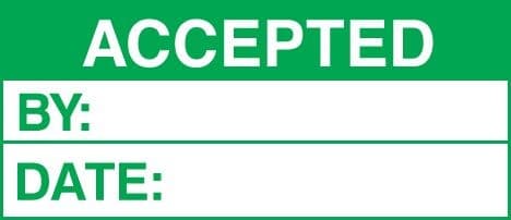 Accepted - Quality Control Labels (Roll of 100) | 50mm x 20mm | Self Adhesive
