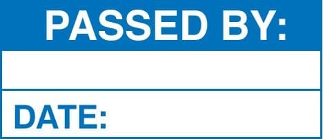Passed By - Quality Control Labels (Roll of 100) | 50mm x 20mm | Self Adhesive
