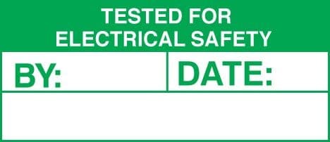 Tested for Electric Safety - Quality Control Labels (Roll of 100) | 50mm x 20mm | Self Adhesive