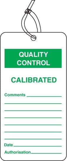 Quality Control - Calibrated Tags (Pack of 10) | 80mm x 150mm | Matt PVC