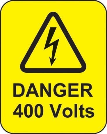 Danger 400 Volts Labels