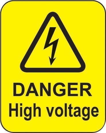 Danger High Voltage Labels