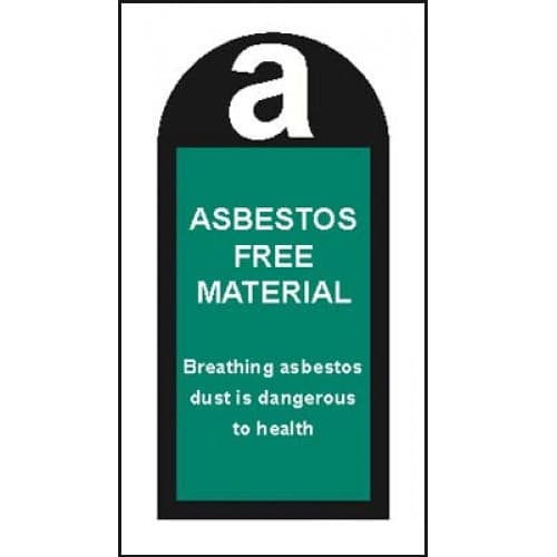Asbestos Free Material - Roll of 100 Labels | 27mm x 50mm | Self Adhesive Vinyl