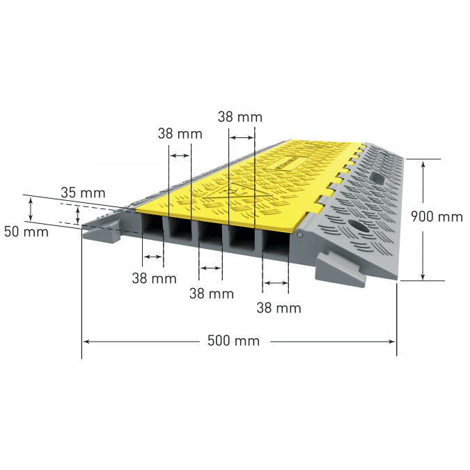 5 Channel Heavy Duty Cable & Hose Ramp