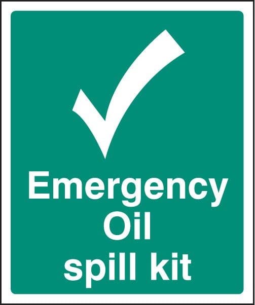 Emergency Oil Spill Kit Safety Signs