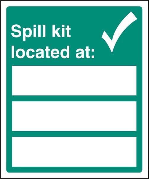 Spill Kit Located At Safety Signs