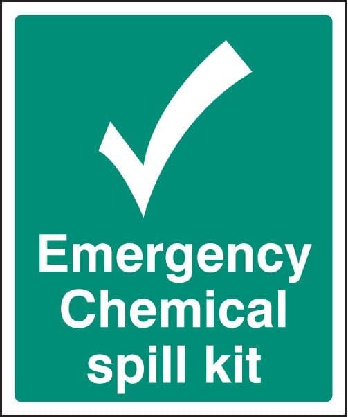 Emergency Chemical Spill Kit Safety Signs