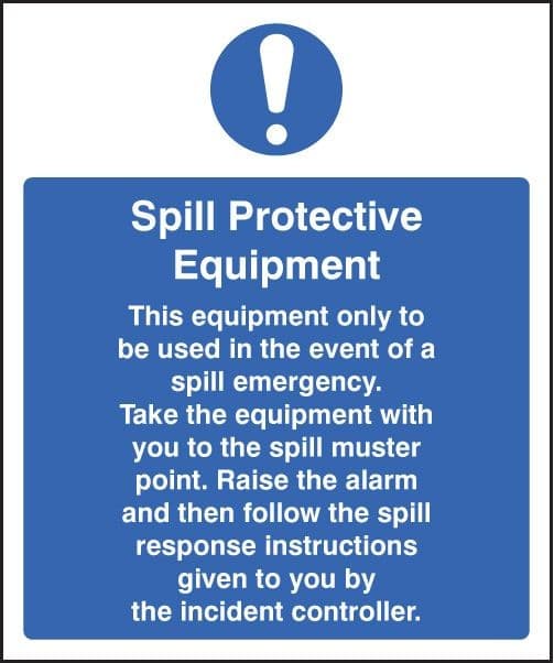 Spill Protective Equipment Safety Signs