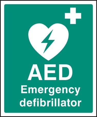 AED Emergency Defibrillator Safety Signs