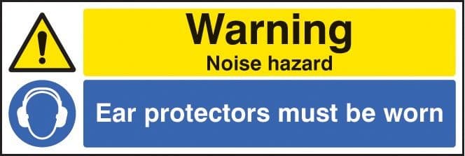 Warning Noise Hazard - Ear Protection Must Be Worn Signs