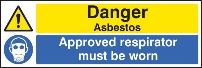 Danger Asbestos - Approved Respirator Must Be Worn Safety Signs