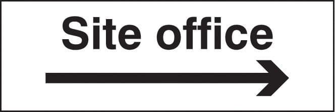 Site Office with Arrow Right Signs