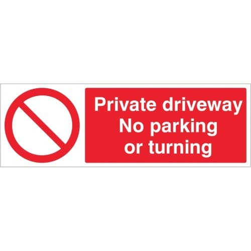 Private Driveway, No Parking or Turning Safety Signs