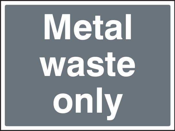 Metal Waste Only Recycling Signs