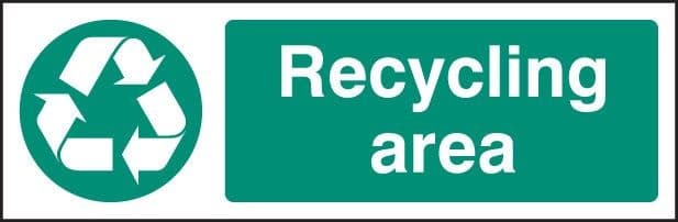 Recycling Area Signs | 600mm x 200mm | Rigid Plastic