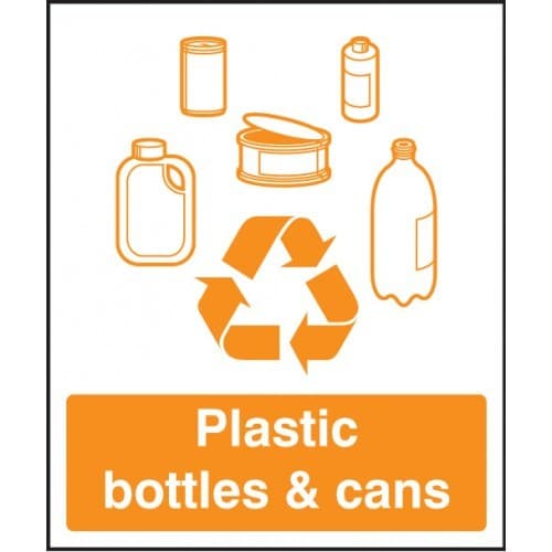 Plastic Bottles & Cans Recycling Sign