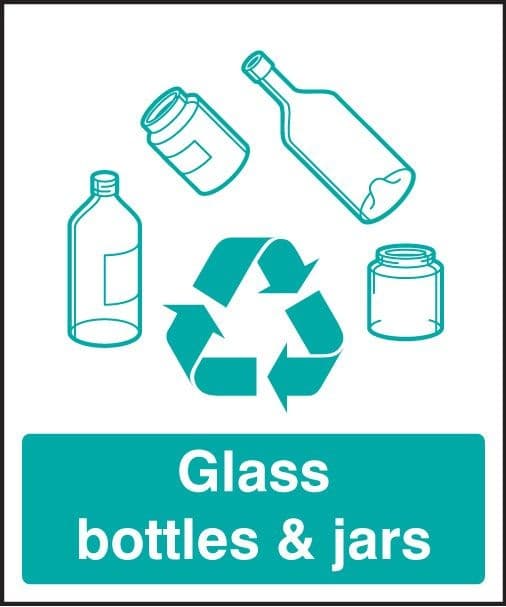 Glass Bottles & Jars Recycling Sign