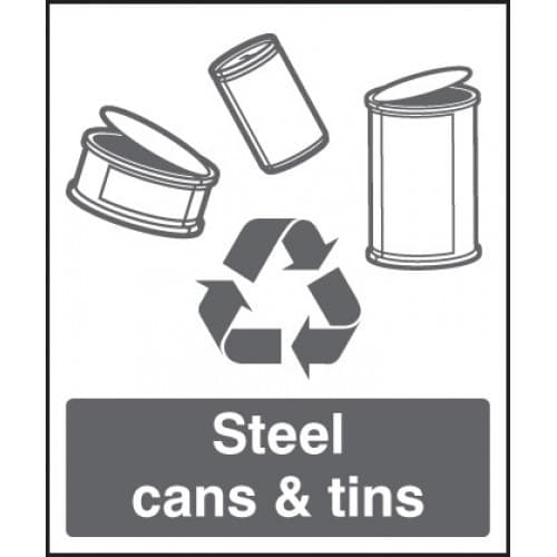 Steel Cans & Tins Recycling Sign
