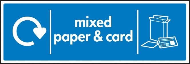 WRAP Recycling Signs - Mixed Paper & Card