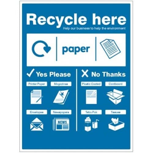 WRAP - Recycle Paper Here Signs