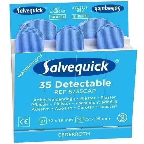 Cederroth Assorted Blue Detectable Plasters Refill - Pack of 6 x 35