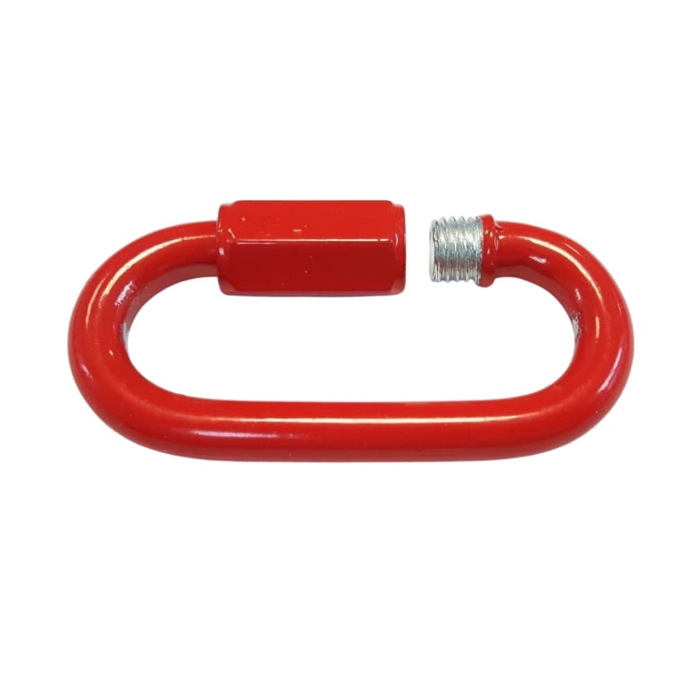 6mm Steel Chain Connecting Link with Screw Closure - Red - Pack of 10