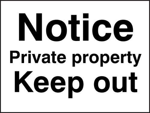 Notice Private Property - Keep Out Signs | 400mm x 300mm | Rigid Plastic