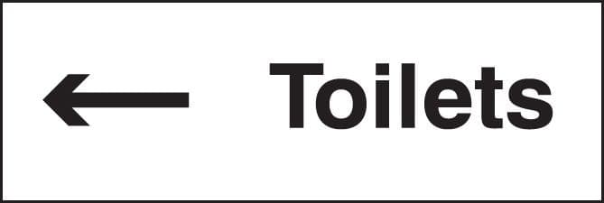 Toilets Arrow Left Signs