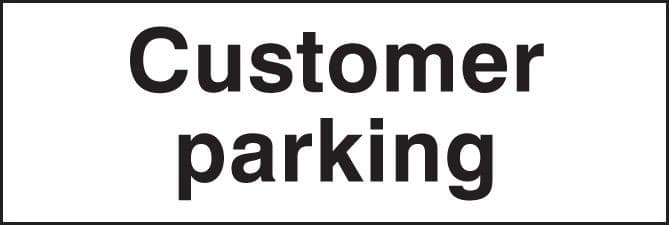 Customer Parking Sign | 450mm x 150mm | Rigid Plastic