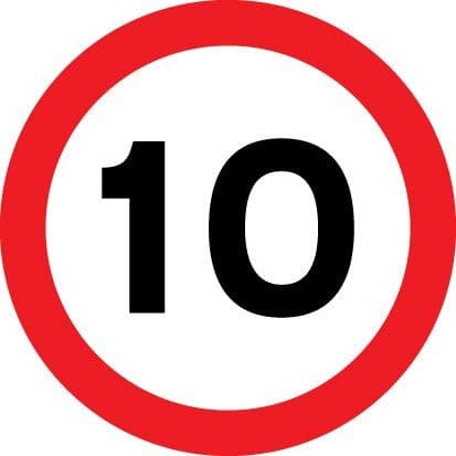 10 mph Speed Limit Signs