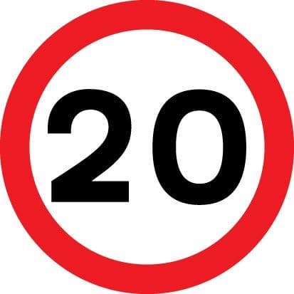 20mph Speed Limit Traffic Signs