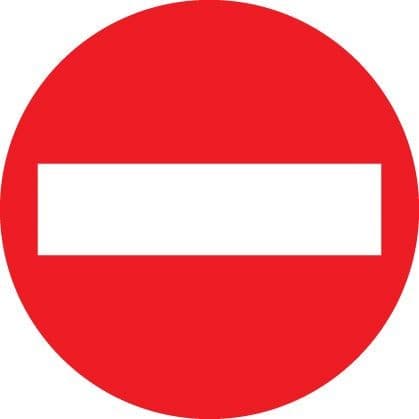 No Entry Symbol Traffic Signs