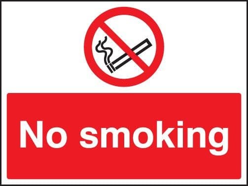 No Smoking Non-Reflective Site Safety Signs