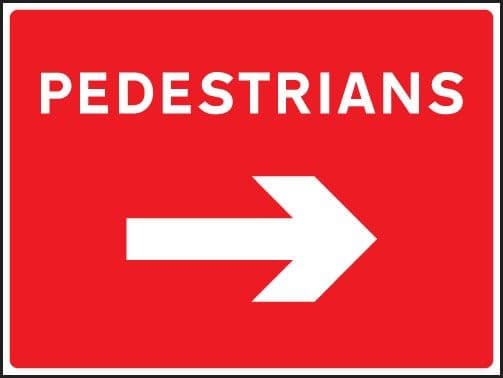 Pedestrians Arrow Right Non-Reflective Signs