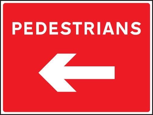 Pedestrians Arrow Left Non-Reflective Signs