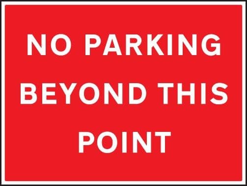 No Parking Beyond This Point Sign