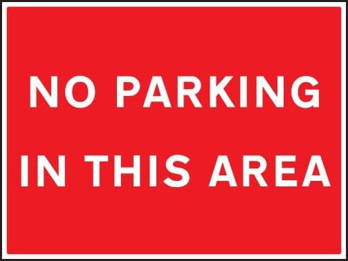 No Parking in This Area Sign