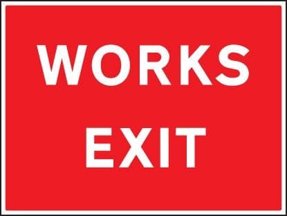 Works Exit Signs | 600mm x 450mm | Rigid Plastic